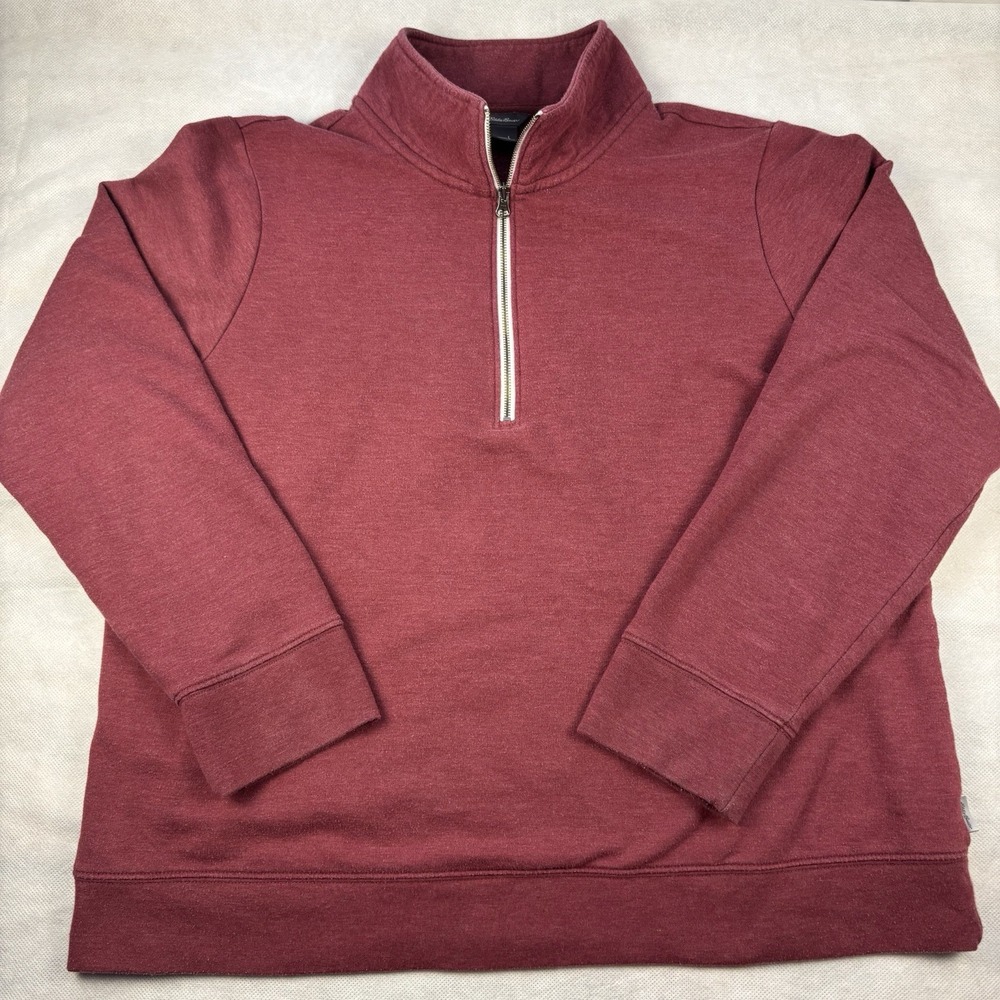 Eddie Bauer Camp Fleece 1/4‎ Zip Pullover Womens Size Large Maroon